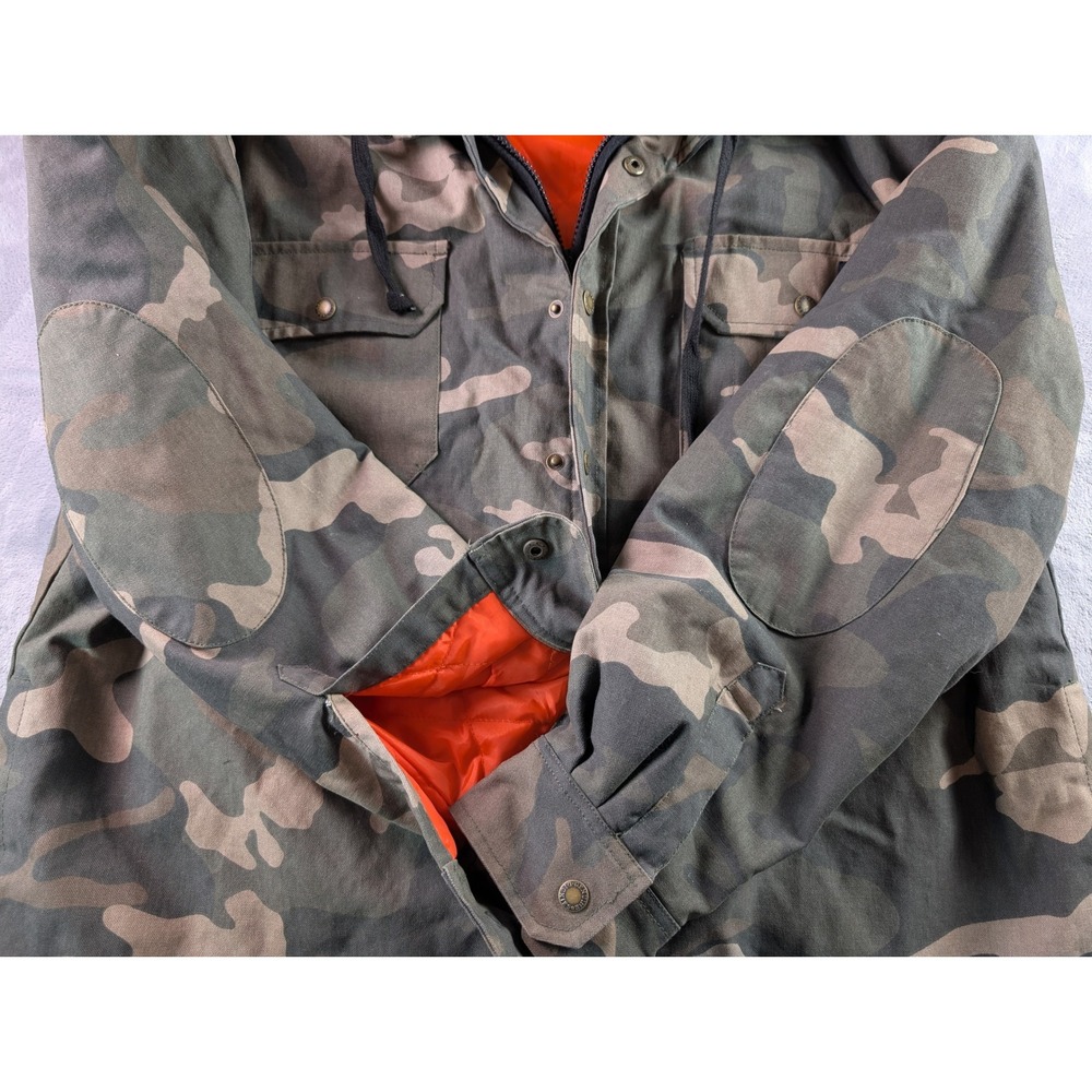 Dickies Mens Camo Hooded Shirt Jacket 2XL Quilted Lining Canvas Workwear Coat - Picture 4 of 12